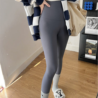 Vertical Stripes Matte Tights For Women Fleece-lined floriamart