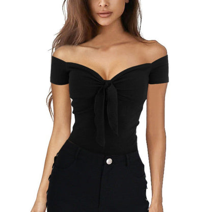 women V collar leisure T-shirt tops lady shirt floriamart