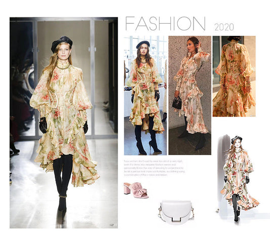 Women Flower Printed Party Dresses floriamart