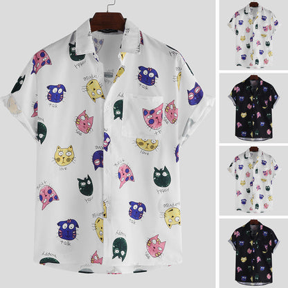 Slim Tops men shirts Printed floriamart