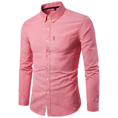 Men S Shirts Korean Men Slim Long Sleeve Dress Shirt floriamart