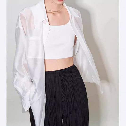 Tencel Sun Protection Cardigan Shirt For Women Outer Tops floriamart