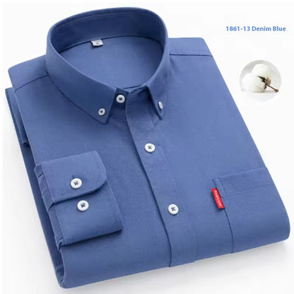 Pure Cotton Washed Oxford Woven Shirts Men floriamart
