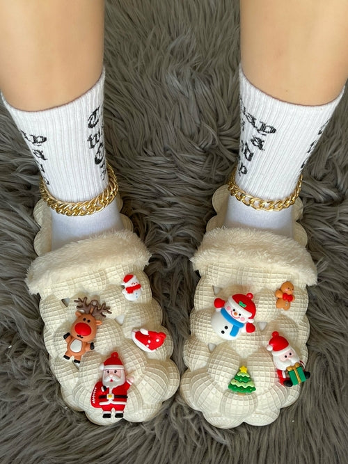 Funny DIY Bubble Slippers Furry House Slides for Chirstmas floriamart.shop