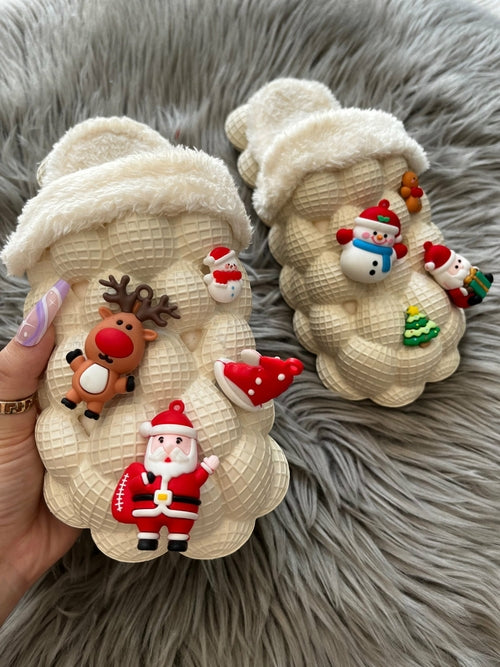 Funny DIY Bubble Slippers Furry House Slides for Chirstmas floriamart.shop