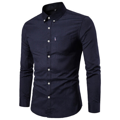Men S Shirts Korean Men Slim Long Sleeve Dress Shirt floriamart