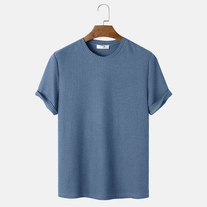 Men Summer Solid Color Round Neck Basic T-Shirts floriamart