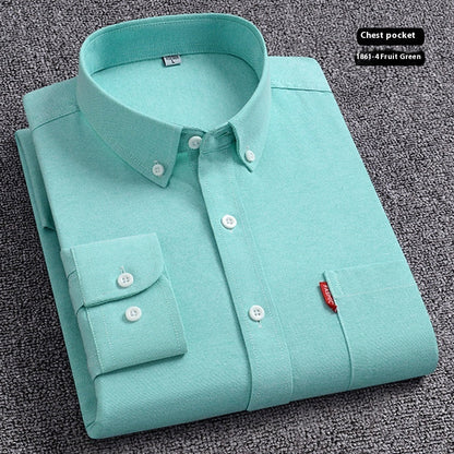 Pure Cotton Washed Oxford Woven Shirts Men floriamart