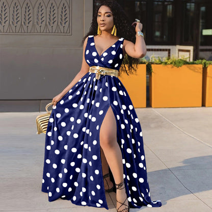 Sexy Dresses Women Party Ladies Belt Plus Size Forked Club Dresses floriamart