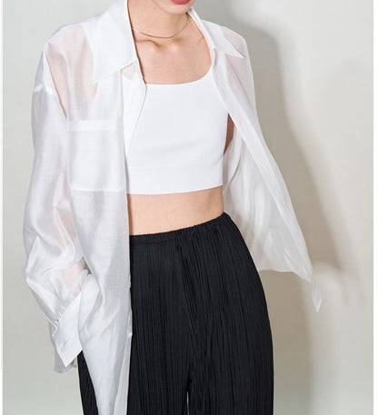 Tencel Sun Protection Cardigan Shirt For Women Outer Tops floriamart
