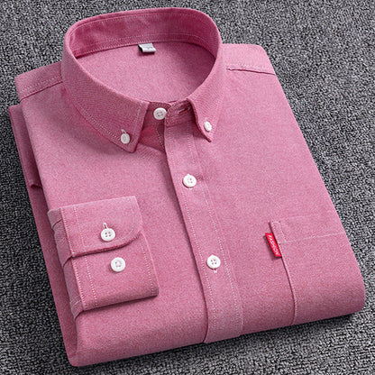 Pure Cotton Washed Oxford Woven Shirts Men floriamart