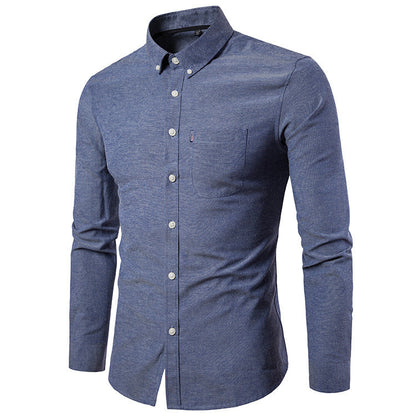Men S Shirts Korean Men Slim Long Sleeve Dress Shirt floriamart