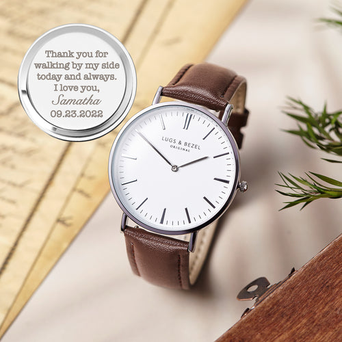 Personalized Mens Watch, Engraved Watch Gift for Boyfriend Husband floriamart.shop