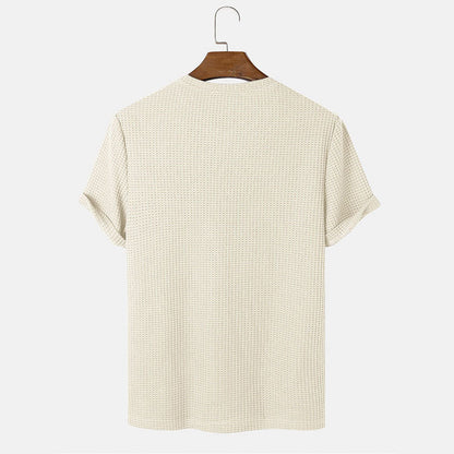Men Summer Solid Color Round Neck Basic T-Shirts floriamart