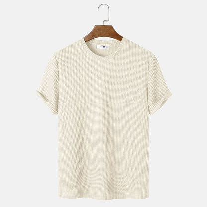 Men Summer Solid Color Round Neck Basic T-Shirts floriamart