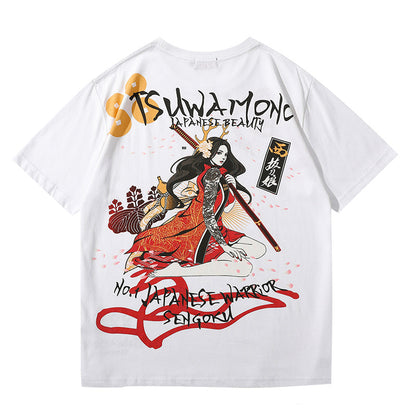 Cotton Embroidered Short Sleeve T-Shirts For Men And Women Couples floriamart