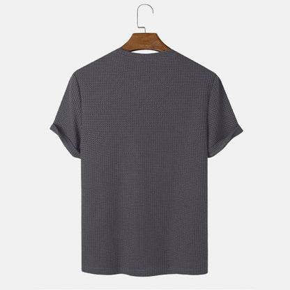 Men Summer Solid Color Round Neck Basic T-Shirts floriamart