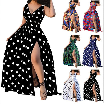 Sexy Dresses Women Party Ladies Belt Plus Size Forked Club Dresses floriamart