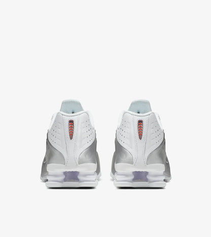 Nike Shox R4 White and Metallic Silver